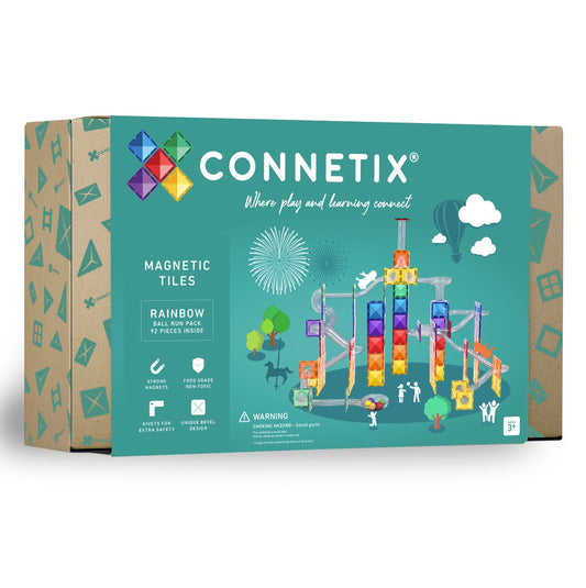 Magnetic Tiles - 92 pc Rainbow Ball Run Pack
