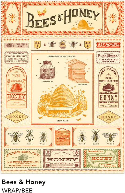 Vintage inspired Poster - Bees & Honey