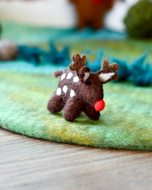 Felt Small Red-Nosed Reindeer