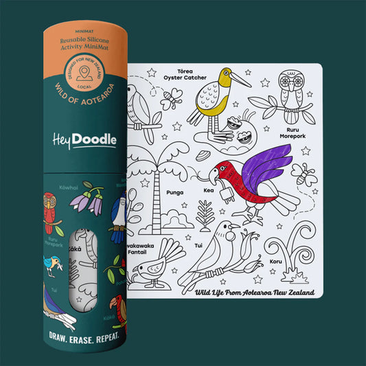 HeyDoodle Wipeable Colouring In - MINI - Wild of Aotearoa New Zealand