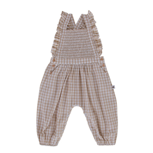 Mia Playsuit - Taupe Gingham