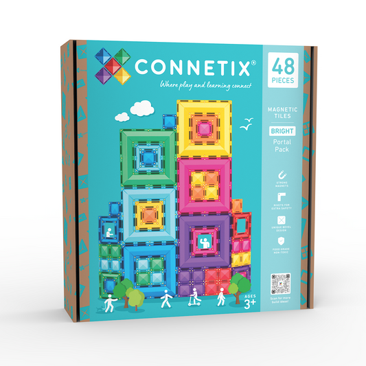 Connetix Magnetic Tiles - 48pc Portal Pack - Brights - NEW!!!