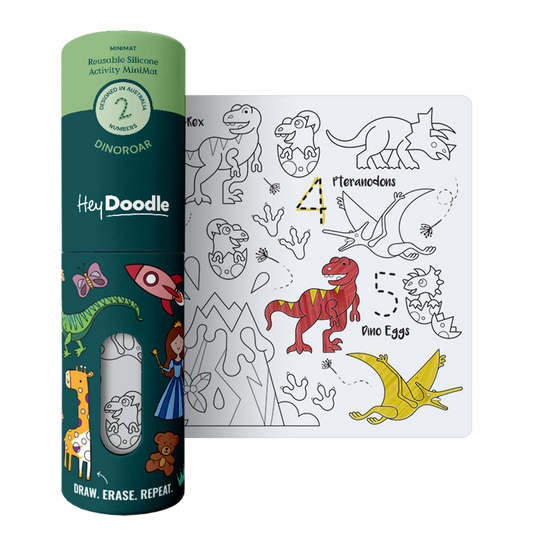 HeyDoodle Wipeable Colouring In - MINI - DinoRoar