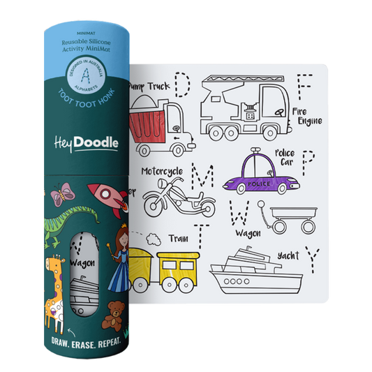 HeyDoodle Wipeable Colouring In - MINI - Toot Toot